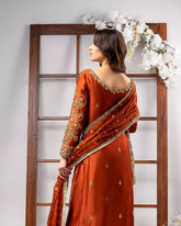 Rust Gold Embroidered Luxury Suit